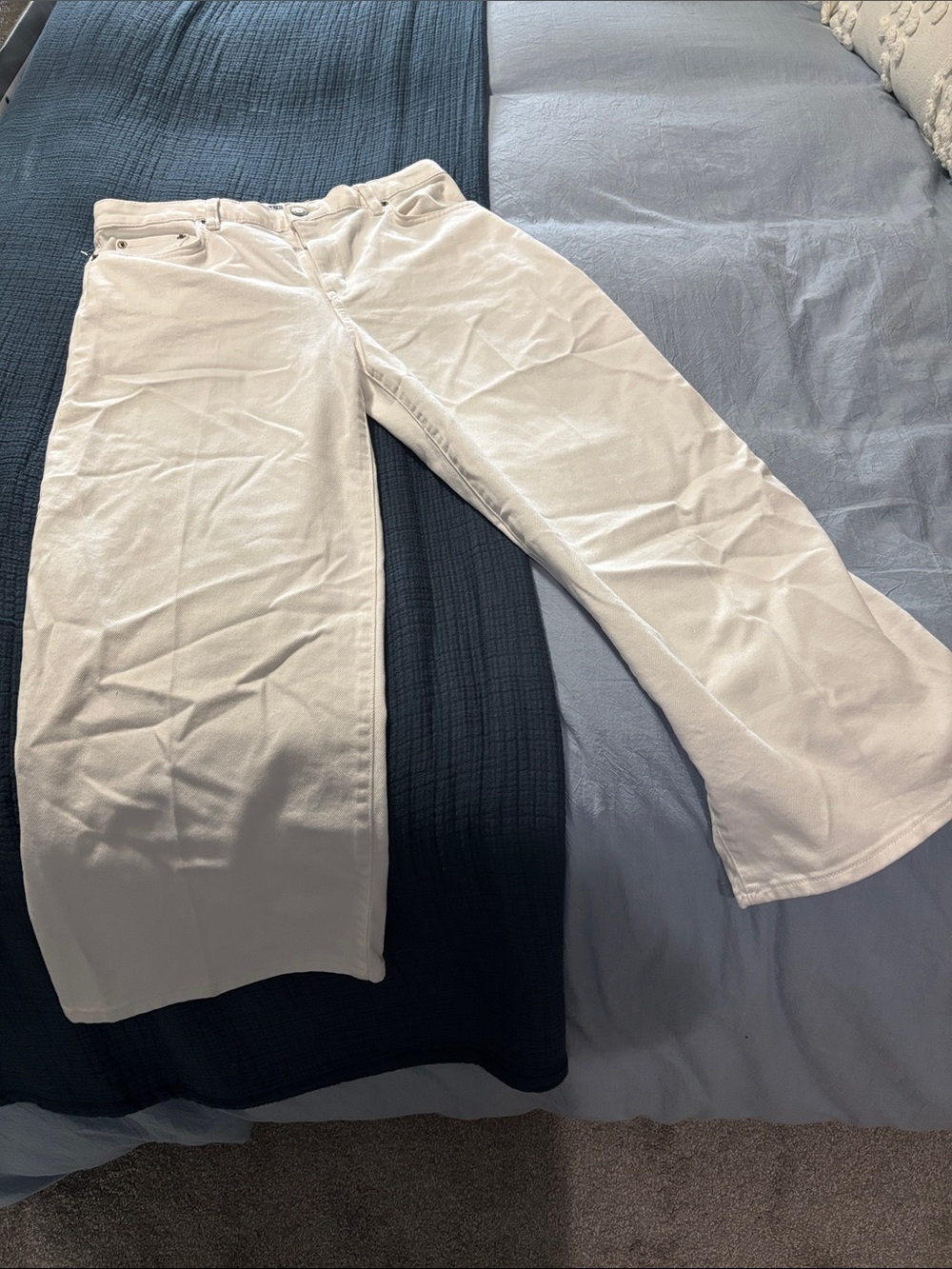Ralph Lauren High-Rise Crop Wide White Denim Jeans